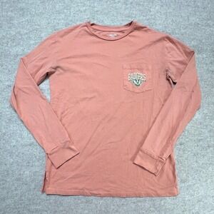 Wisconsin Badgers Long Sleeve Pocket T-Shirt Salmon Pink Size Unisex Small
